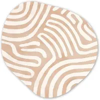 MuchoWow Organische wanddecoratie 90x90 cm - Organisch schilderij Beige - Aardspatroon - Muurdecoratie woonkamer - Kamer decoratie - Schilderijen - Muurcirkel aesthetic
