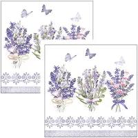 Ambiente Servetten Lavendel - 40x stuks - 3 laags - 33 x 33 cm - bloementhema - lente