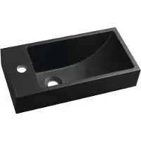 Sapho Small Ariana Kunstmarmeren wastafel 50x25cm, links, mat zwart