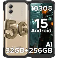 Doogee Blade 20 Turbo 5G -AI Smartphone - Rrugged Smartphone - 32GB RAM+256GB ROM - 10300mAh/33W - 6,6 inth HD & 90Hz- Android 15- Face ID - NFC - GPS - WiFi 6- Goud