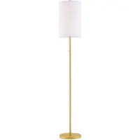 HOMCOM -Stehlampe-Leinen, Stahl-25,5L x 25,5B x 157H cm-Cremeweiß