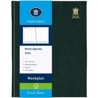 Ryam | Bureau agenda | Weekplan Wit NL Mundior | 2026 | Genaaid gebonden | 170 x 220 mm | 14 mnd | Zwart |