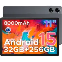 Doogee Tab G6+-Tablet-Android 15-11 inth FHD+ 90Hz- 4G LTE-32GB ROM+256GB ROM（2TB TF）-Unisoc T7280-8000mAh/18W-Dubbele luidsprekers-Widevine L1-Face ID-Grijs