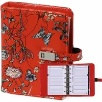 Kalpa 1311-04 hervulbare Pocket 6 Ringband Planner Zee van Bloemen Rood 1 week per 2 paginas 2026-2027-2028