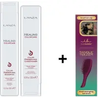 L'Anza Healing ColorCare Color-Preserving Duo Set - 300+250ml + Tangle Teezer
