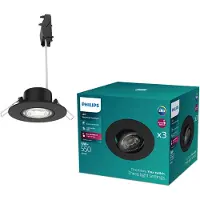 Philips Cilantro inbouwspot - SceneSwitch lichttechnologie - 5W - Koelwit licht: 4000K - Zwart - 3-pack