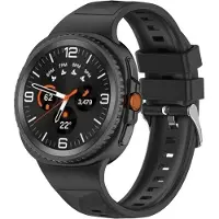 Strap-it Siliconen 'Diamond' bandje met gespsluiting geschikt voor Samsung Galaxy Watch 9 (40/44mm) / Watch 8 (40/44mm) / 8 Classic (46mm) - zwart