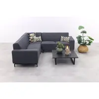 Van der Garde Tuinmeubelen Boavista/Cuba Sunbrella loungeset (4-delig) - Sooty/Antraciet