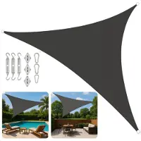 Cheqo Schaduwdoek Driehoek - Schaduw Doek - Zonnescherm - Donkergrijs - UV-Beschermend - UPF 50+ - 100% Polyester - Zware Kwaliteit
