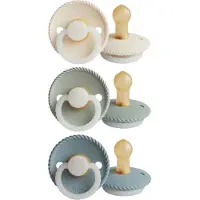 Frigg Rope Night Fopspeen - 0-6 Mnd - 3 stuks - Sage/Cream/Stone Blue T1