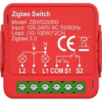 Nedis Smartlife Slimme inbouwmodule | Dubbele schakelaar | Zigbee | 2x100W