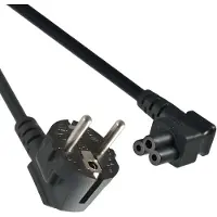 ACT AK5005 230V Stroomkabel Schuko CEE7/7 Male (Haaks)/C5 (Haaks) Zwart - 1,8 meter