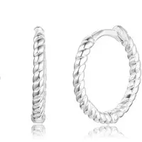 Elenza AMS Elenza 925 Zilver Gedraaide Oorringen-12mm
