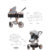Bellaby Luxe Kinderwagen 2-in-1 - Goud - Verstelbaar