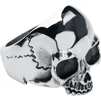 EtNox hard and heavy Ring - Skull Head - voor Mannen - zilverkleurig - Maat S