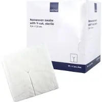ABENA GmbH Splitkompressen - 100 Stuks - Absorberend Verband - 4 Laags Kompressen - Katheter en Drain Kompressen - 7,5 cm x 7,5 cm - Per 2 stuks Verpakt