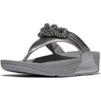 FitFlop Lulu beaded-chain leather toe-post sandals
