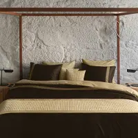 Dommelin Dekbedovertrek Listra Bruin-Cappuccino Satijn-240 x 200 / 220 cm | Lits-Jumeaux