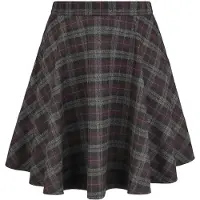 Banned Retro Minirok - Rock Check Flared Skirt - XS tot 4XL - voor Vrouwen - grijs-paars - Maat 3XL