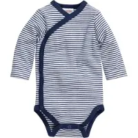 Playshoes Romper wrap body - Wit donker blauw gestreept