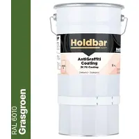 Holdbar Anti Graffiti Coating Grasgroen (RAL 6010) 5 Kg - Maakt Graffiti verwijderbaar - Graffiti Verwijderen - In Alle Kleuren - Voor Steen, Beton, Hout, Metaal en Tegels