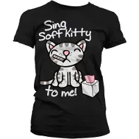 Hybris The Big Bang Theory Dames Tshirt -L- Sing Soft Kitty To Me Zwart