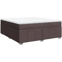 vidaXL Boxspring met matras stof donkerbruin 180x200 cm