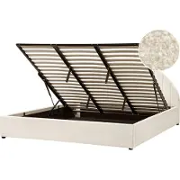 Beliani CHADENET - Tweepersoonsbed - Gebroken wit - 180 x 200 cm - Bouclé