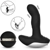Power Escorts - Vibrator - Siliconen Massager - USB - Anaal - 7 Functie - Pulsator - Verwarming - Zwart