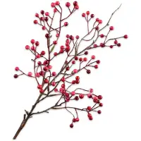Silk-ka Kunstbloem-Zijden Bloem Bessentak Roze-Rood 64 cm