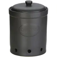 Bia steengoed voorraadpot voorraadbus mat zwart voor uien 20 x 28 cm storage jar for Onions matte Black