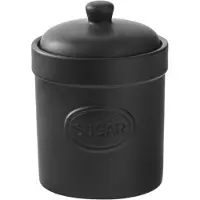 Bia collectie zwart stenen matte voorraadpot voor Suiker 12 x 16 cm Storage jar in Matte Black for Sugar