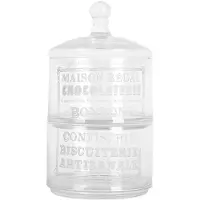 Clayre & Eef Voorraadpot Ø 17x30 cm Transparant Glas