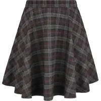 Banned Retro Minirok - Rock Check Flared Skirt - XS tot 4XL - voor Vrouwen - grijs-paars - Maat XS