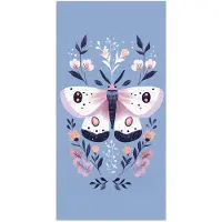 PosterMonkey Poster 20x40 cm - Vlinder - Vleugels - Stippen - Bloemen - Posters - Kamer decoratie - Wanddecoratie woonkamer - Muurdecoratie slaapkamer