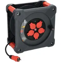 Brennenstuhl Professional KA 3100 Bouwplaats Cube 5-voudig Kabelhaspel H07RN-F 3G1.5 - IP44 - 33m - Zwart
