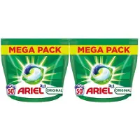 Ariel 2x Ariel Wasmiddel 3in1 Pods Original 50 Stuks