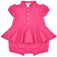 Ralph Lauren Korte jurk SS PEPLUM BU-ONE PIECE-SHORTALL kind 24 maanden