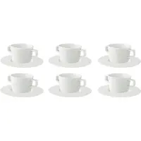 Palmer - Soep kop en schotel - Met oor - White Delight - 30 cl - Wit - Porselein - Soepkommen - 6 stuks