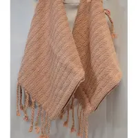 Unique living - 2 stuks - kussenhoes - sierkussenhoes - katoen - zalm - franje - 45 x 45 cm - met rits