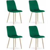 Leobert Chaise - - Lava - Donkergroen fluweel / Houten poten - 45 x 55 x 86 cm - Set van 4