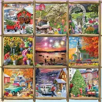 Alipson Puzzle - Seizoenen Legpuzzel 1000 Stuks - Puzzelplezier.