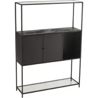 J-Line rek - metaal/glas - zwart