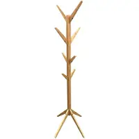 Home Deco Factory Kapstok - naturel - hout - 8 haken - 178 cm - staand