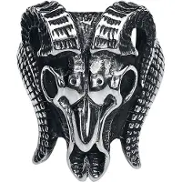 EtNox hard and heavy - Gothic Ring - Ram's Skull - zilverkleurig - Maat XL