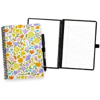 Bambook Floral uitwisbaar notitieboek - Spring - A5 - Blanco & lined - Duurzaam, herbruikbaar whiteboard schrift - Met 1 gratis stift