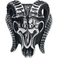 EtNox hard and heavy - Gothic Ring - Ram's Skull - zilverkleurig - Maat M