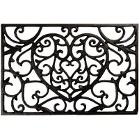 Clayre & Eef Deurmat Hart 59x39x2 cm Bruin Metaal