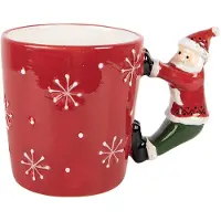 Clayre & Eef Mok Kerstman 400 ml Rood Keramiek