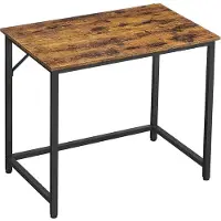 Hoppa! bureau, computer bureau, 80 x 50 x 75 cm, eenvoudige constructie, industriële vormgeving, vintage bruin-zwart